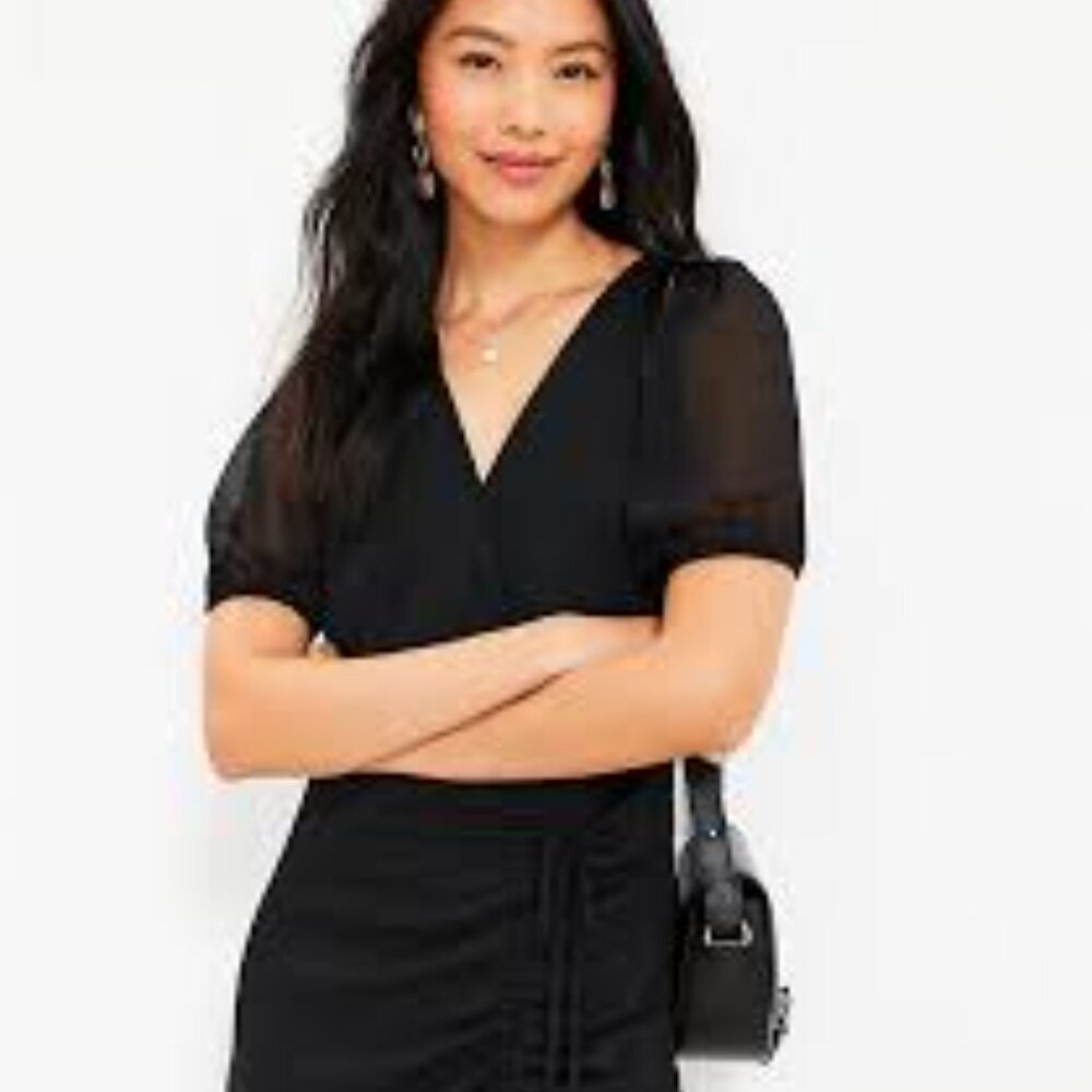 Loft‎ Side Ruched Flare Dress